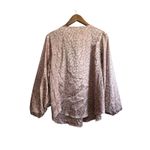 ee:some  Animal‎ Print Blouse V-Neck Long Balloon Sleeve Mauve Women's Top Photo 6
