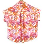Terra & Sky ‎ Button Linen Blend Short Sleeve Shirt Womens 2X (20W-22W) Tropical Photo 3