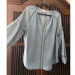 Knox Rose  Chambray Boho Top Balloon Sleeves M Photo 0