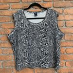 Rafaella  Women's Zebra Animal‎ Print Cotton Crew Neck Sleeveless Tank Top - 3X Photo 0