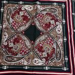 Vintage Girl Scouts Striped Paisley Neck Scarf Bandana USA 31 x 32 Polyester Photo 2