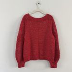 Tommy Bahama NWT  Shimmer Balloon Sleeve Tango Red Wool Blend Sweater Photo 3