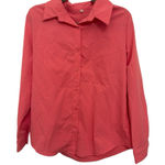 Source Unknown Pink Button-Up Shirt M – Collared Workwear Blouse Business Casual Office Basic Photo 0