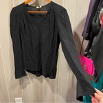 Treasure & Bond Cute boho whimsigoth black breezy v-neck crinkle blouse  flowy Photo 8