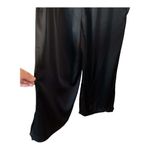 Joie  Cropped Pants Elastic Waist Satin Charmeuse Black Belted Medium NWOT Photo 4