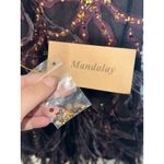 NWT Mandalay Black Purple Silk Beaded Sequin Feather Mini Evening Dress Womens 4 Photo 11