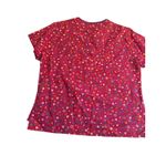 Dickies  Scrub Top XS  Pink Multicolor Flowers Daisy Cotton Scrubs Nurse Uniform Photo 1