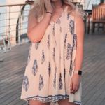 Nectar Clothing Boho Blue and White Cottagecore Leaf Tunic Dress Size XS Photo 6