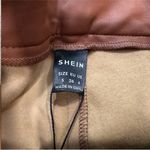 SheIn  Brown Faux Leather Belted Pants Small S Photo 2