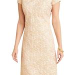 J. McLaughlin  Ariana Champagne Gold Metallic Palm Leaf Party Cocktail Dress Sz 6 Photo 1