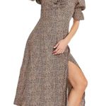 In The Style  Plus x Olivia Bowen milkmaid maxi dress in brown leopard print Photo 1