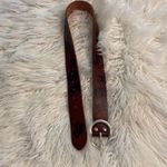 Lucky Brand Brown &Black Leather Belt with Distressed Finish and silver buckle Photo 8