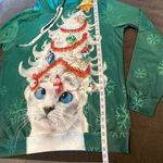 None Adult Unisex Christmas Hoodie with Cat & Christmas Tree Size L/XL NEW Photo 4