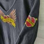 Harley Davidson Womens Black Heart Wings Cotton V Neck Long Sleeve T Shirt Sz 1X Photo 5