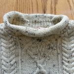 Vintage Irish Homecraft Sweater Pullover Knit Wool Mock Fisherman Large Ivory Photo 3