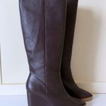 Anthropologie Lola Cruz Alicia Tall Wedge Boots Size EU 41 US 10 New Brown Photo 2