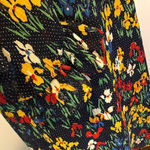 Tory Burch Navy Polka Dot Multicolor Iris Flowers & Pearlized Buttons Dress Photo 11