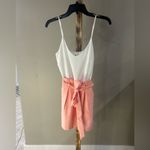 &merci & Merci White & Peach Summer Romper Womenโs Size Medium Photo 1