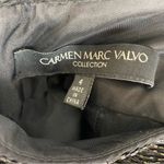 Carmen Marc Valvo Black Strapless Embellished Top Evening Knee Length Dress 4 Photo 4