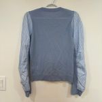 Veronica Beard  Adler Sweater XS 100% Merino Wool Blue Mixed Media Striped Photo 5