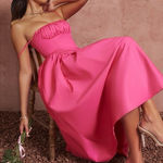 Pretty Little Thing Pretty little thingsHot Pink Ruched Bust Corset Strappy Midaxi Dress size 2 Photo 0