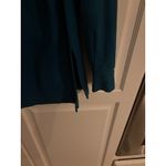 H LOOK Teal Silk Button Up Shirt Top Women's Size M Long Sleeve Collared Green Size M Photo 4