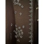 Jenny Black Beaded Embellished Cardigan Sweater Top Women's Small Holiday Y2K Photo 6