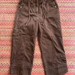 Y2K RETRO VINTAGE BROWN CARGO CROP PANTS Size 10 Photo 0