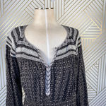 Anthropologie Holding Horses Printed Tunic Dress Embroidered Gray Size Medium Photo 1