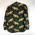 Printfresh Leopard Botanical Button Down Pajama Shirt Women's Size M animal Photo 7