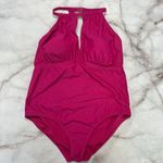 Raisin's  Plus Size 22W Pink Keyhole High-Neck One-Piece Swimsuit New Photo 1