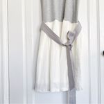 Reiss • Zeta Mini Dress grey white linen drop tie waist sleeveless summer shift Photo 7