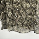 PJK Patterson J Kincaid Brown Snake Print Button Up Shirt Leather Trim Size M Size M Photo 5