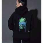 Unlabeled by Anna Petrosian Skull Drip Hoodie Womens S Black Relaxed Rock Punk Photo 1