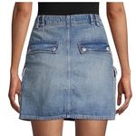 Free People Mini Denim Skirt Sz 28 Blue Cargo Grunge Boho Mean Girl Cowgirl Y2K Photo 3