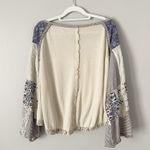 Free People Size XS Long Sleeve Big Sleeve Patchwork Oversized Shirt Top Photo 7