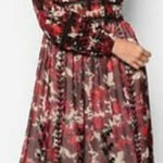 Topshop Embroidered Midi Dress Size 6 Boho Bishop Sleeves Wedding Novelty Fall Photo 0