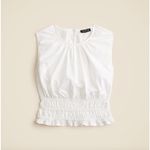 J.Crew Hyacinth Top Cotton Poplin Smocked Cinched Waist Classic White Small NWT Photo 2