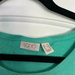 LOGO By Lori Goldstein 4/$25 Logo Lori Goldstein Camilla Tank Dress Caribbean Sea Midi Eyelet Hem Sz XS Photo 3