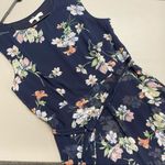 Sandra Darren Dress Floral Stripe Ruffle Hem Belted Womens Size 8 Petite Photo 2