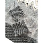 MONROW Mock Neck Fair Isle Pullover Sweater Black White Gray Wool Alpaca Blend S Photo 10