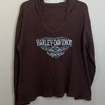 Harley Davidson Waffleknit Graphic Hoodie Brown Size XL Photo 0