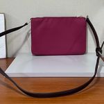 Kate Spade Dawn Triple Gusset Nylon Crossbody Bag Color: "RHUBARB TART" Photo 4