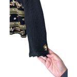 Vintage Jenny Black Gold‎ Embroidered Paisley Leaf Sweater Size Large Photo 5