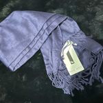 Nine West Navy Blue Scarf Wrap with Fringe Trim Photo 0