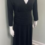 Betabrand  Black Shapeline Ruched Wrap Front Travel Stretch Jersey Dress Medium Photo 4