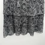 Notations  Y2k Black Geometric Ruffle Midi Elastic Skirt Size Medium Photo 2