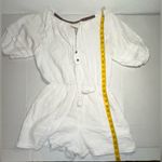 Knox Rose  Romper Size SMALL Women's Boho Short Sleeve Gauze Shorts White Peasant Photo 5