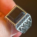 Trendy black resin S925 silver ring size 9.5 Photo 6
