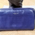 Isaac Mizrahi Women's Leather Wallet Navy Blue Zip Up Photo 7